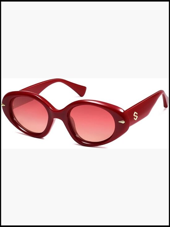 Retro Polarized Large Oval Sunglasses UV400 Protection Plastic Frame main image 6